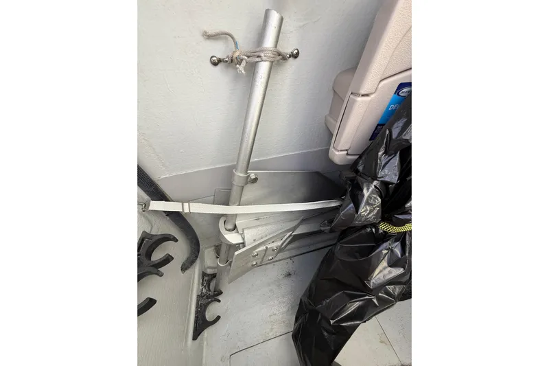 Dauntless Yacht Photos Pics 2024 Seawind 1370 boat interior with anchor and storage area.