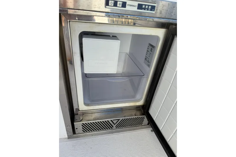 Dauntless Yacht Photos Pics Open Vitrifrigo ice maker on Seawind 1370 yacht, 2024 model.