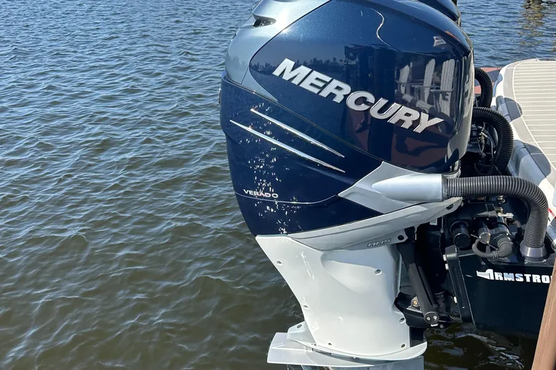  Yacht Photos Pics 2020 Formula 350 Crossover Bowrider OB with Mercury Verado outboard engine on water.