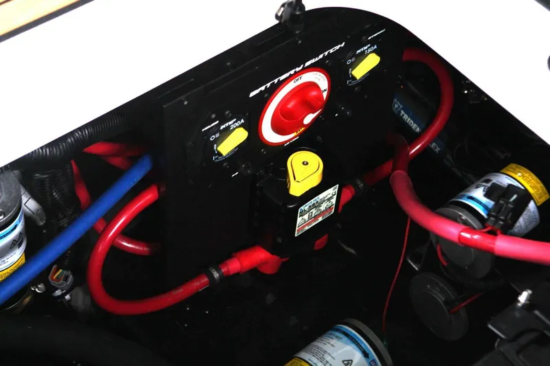  Yacht Photos Pics 2024 Nautique Super Air Nautique G23 battery switch and wiring system.