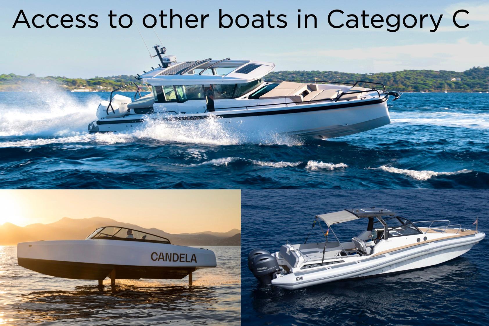 Boats in Category C, featuring AGAPI 950, cruising on open water, 2026 model.