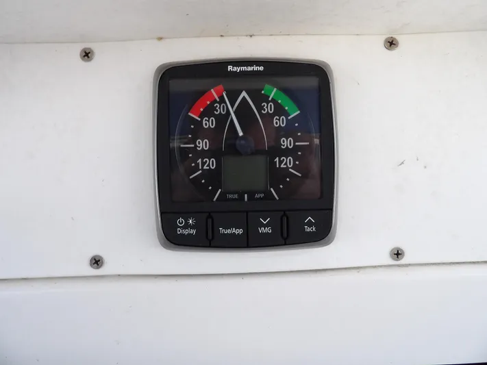 Summer Breeze Yacht Photos Pics Raymarine wind instrument on a 2000 Hunter 460 sailboat.
