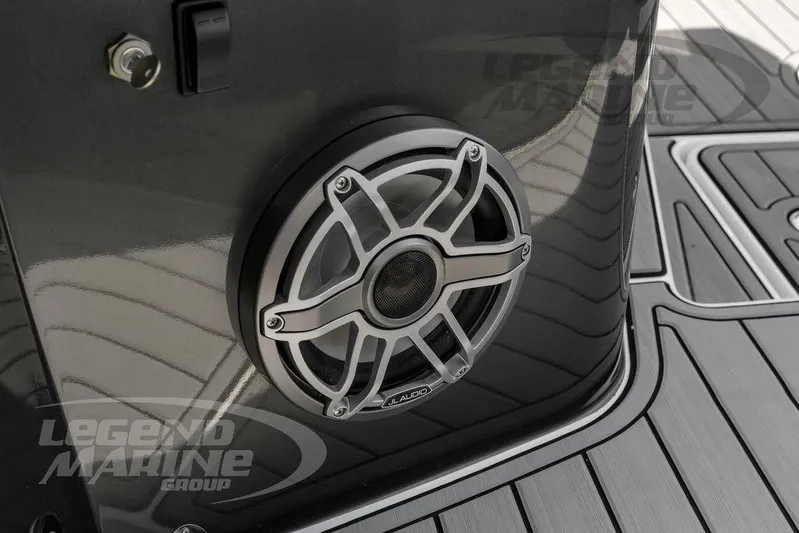  Yacht Photos Pics 2023 Nor-Tech 390 Sport Center Console speaker detail on deck, featuring JL Audio system.