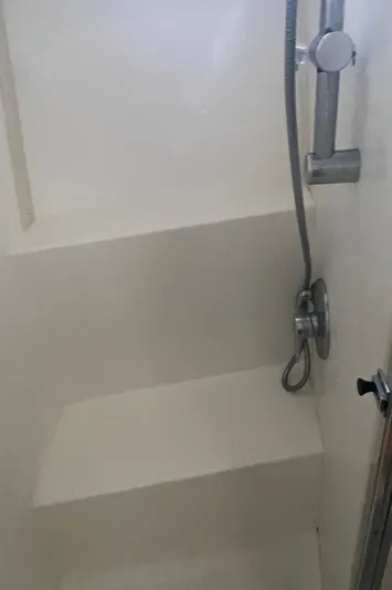  Yacht Photos Pics Shower area in 2002 Cabo 35 Flybridge boat.