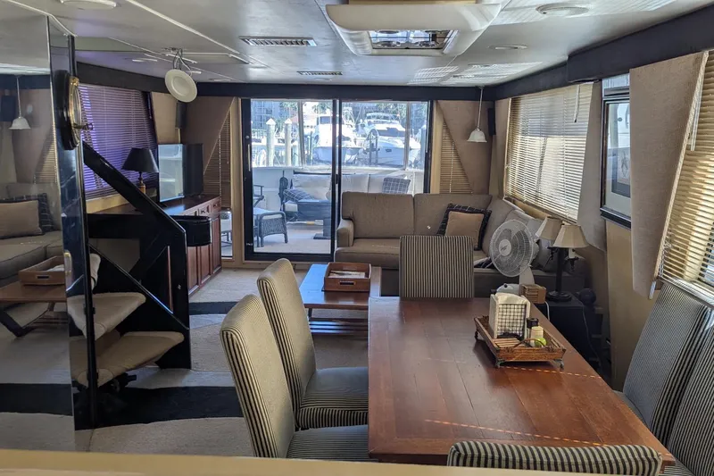  Yacht Photos Pics Luxurious interior of a 1992 Viking 65 Motor Yacht with elegant furnishings and ample natural light.