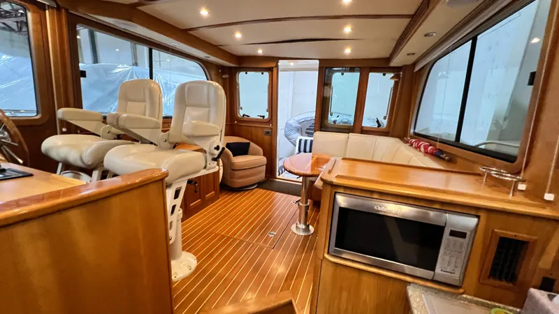 Tempest Yacht Photos Pics Interior of 2011 Sabre 40 Sedan yacht with luxurious seating and modern amenities.