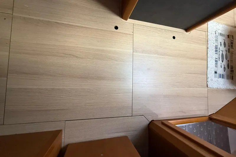 Marine Services S.a.s. Di Berruto Claudia Yacht Photos Pics Interior wooden flooring of 2017 Jeanneau Sun Odyssey 349 sailboat.