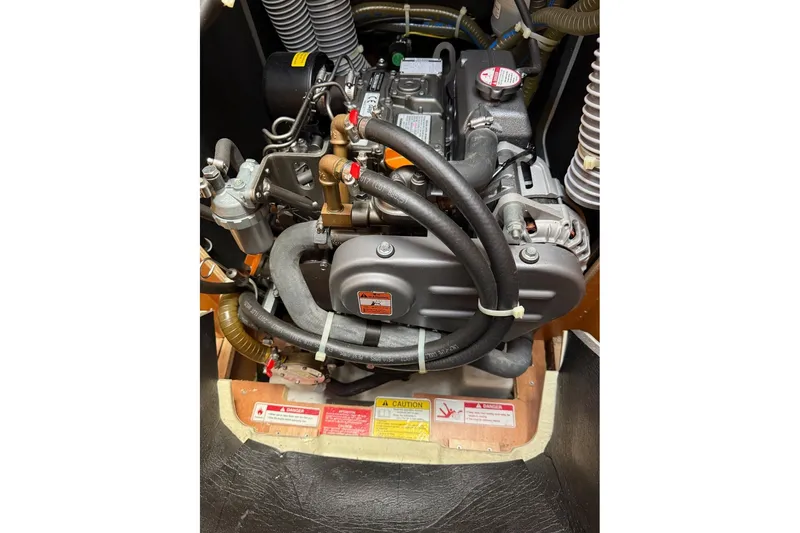 Marine Services S.a.s. Di Berruto Claudia Yacht Photos Pics Engine compartment of a 2017 Jeanneau Sun Odyssey 349 sailboat.