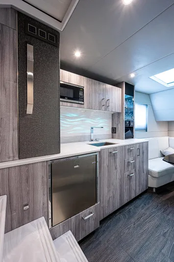 Legacy Yacht Photos Pics Modern kitchen interior in 2022 Formula 500 Super Sport Crossover yacht.