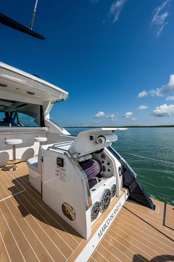 Legacy Yacht Photos Pics 2022 Formula 500 Super Sport Crossover yacht on open water, sunny day.