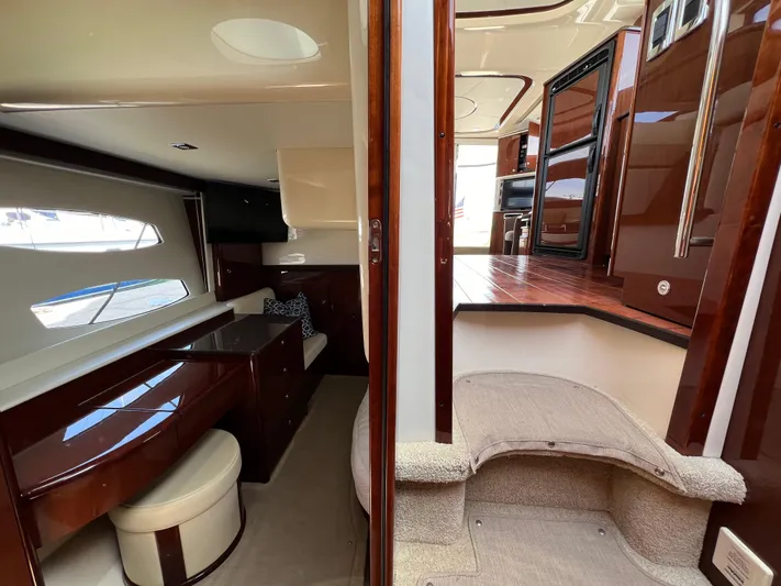  Yacht Photos Pics Interior of 2013 Meridian 441 Sedan yacht, featuring elegant wood finishes and modern design.