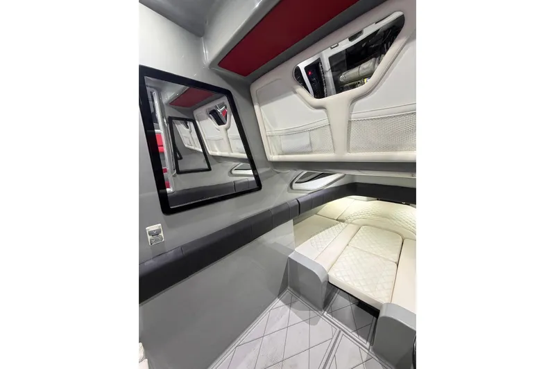  Yacht Photos Pics Interior of 2020 Deep Impact 399 Sport boat with modern design and luxurious seating.