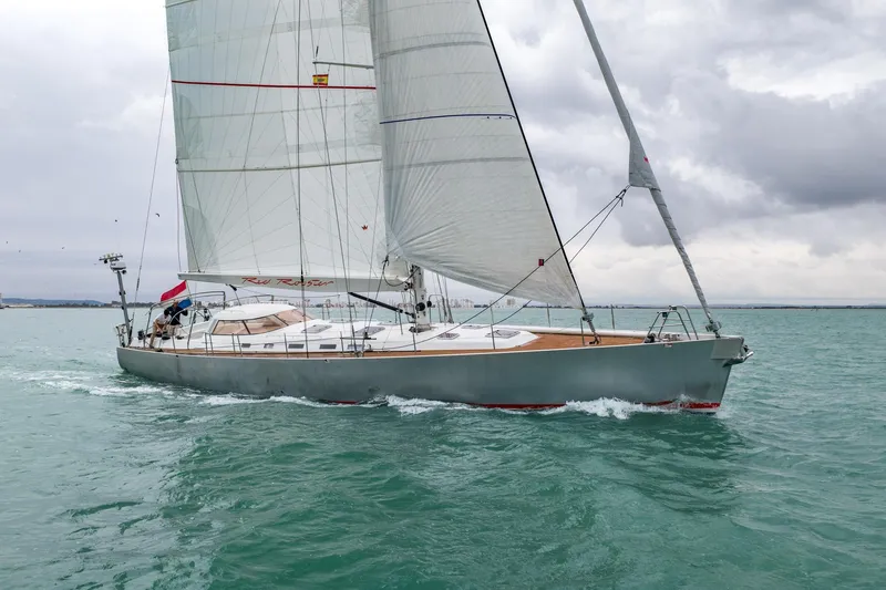 Red Rooster Yacht Photos Pics Sailing yacht Van De Stadt Stadtship 70, 2008 model, cruising on open water.