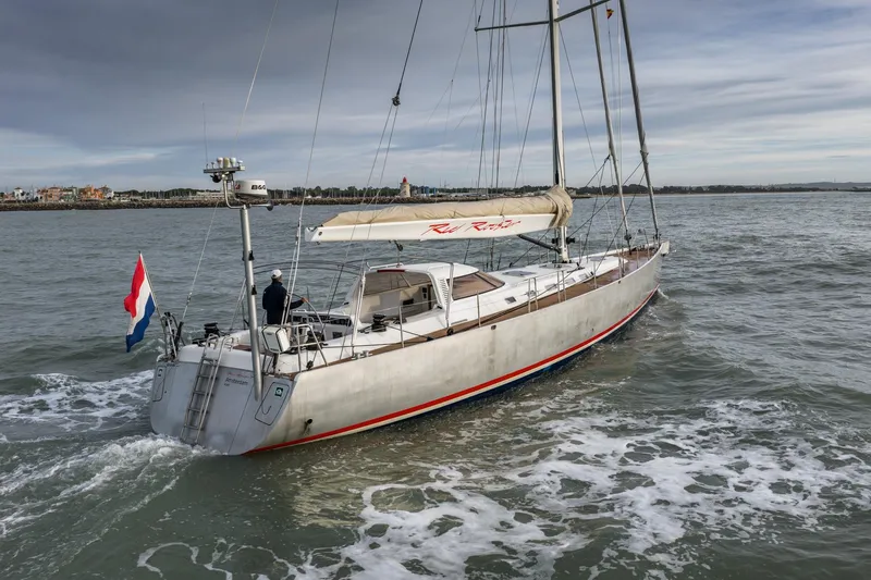Red Rooster Yacht Photos Pics Sailing yacht Van De Stadt Stadtship 70, 2008 model, cruising on open water.