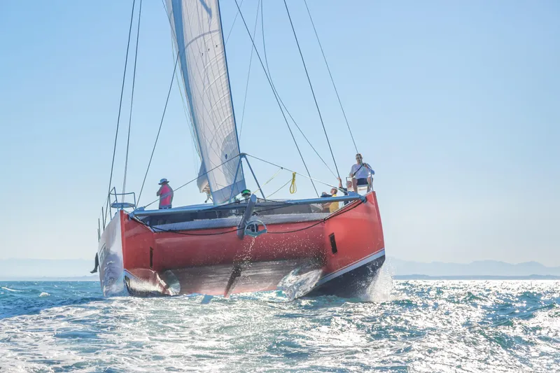 Ohana 8 Yacht Photos Pics Sailing catamaran Balance 526, 2020 model, gliding on sunny ocean waters.