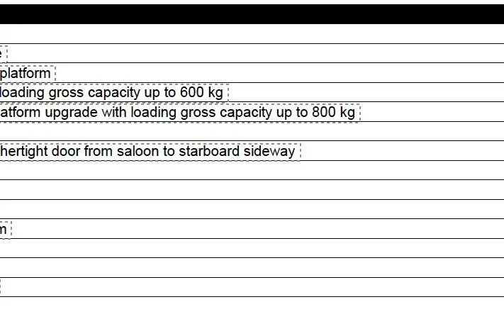 Tyche Yacht Photos Pics 2019 Monte Carlo Yachts MCY 76 specifications: platform loading capacity options, watertight door details.