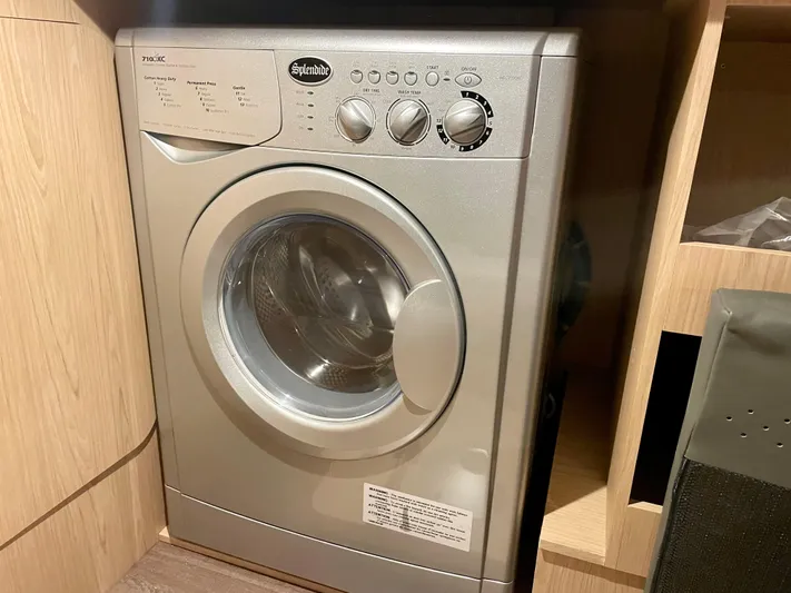  Yacht Photos Pics Silver washing machine in a Beneteau Swift Trawler 41, 2026 model.