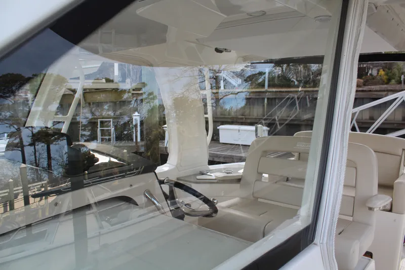 Get Off Me Yacht Photos Pics Interior view of the 2021 Boston Whaler 350 Realm yacht.