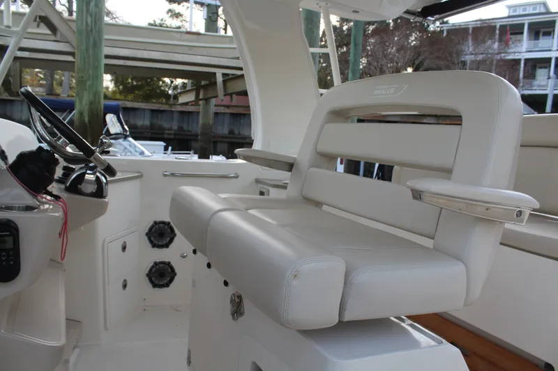 Get Off Me Yacht Photos Pics Interior of a 2021 Boston Whaler 350 Realm boat.
