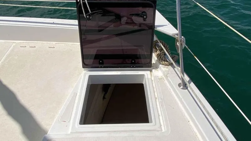  Yacht Photos Pics Open hatch on a 2019 Bali 4.1 catamaran.
