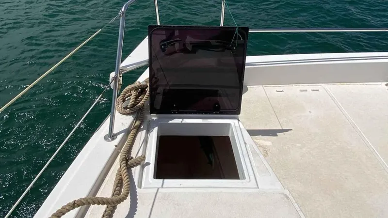  Yacht Photos Pics Open hatch on a 2019 Bali 4.1 catamaran.