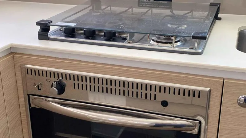  Yacht Photos Pics Modern kitchen with Bali 4.1 stove and oven, year 2019.