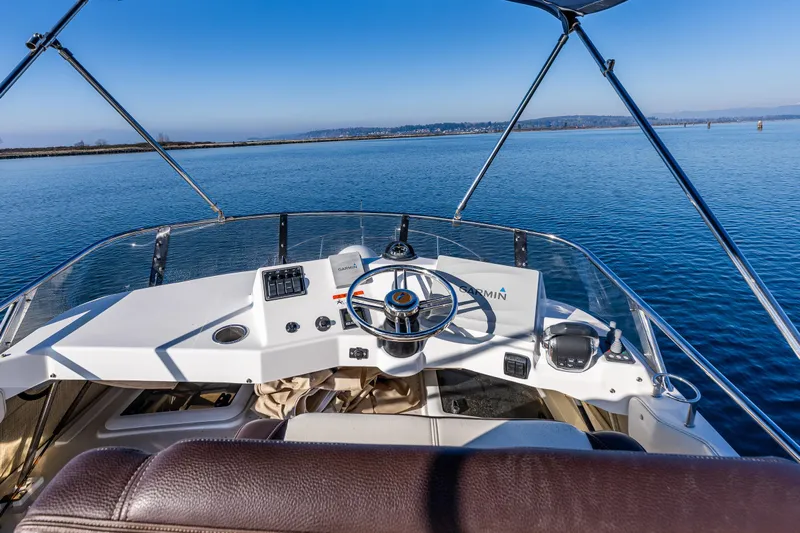 Awol Yacht Photos Pics 2016 Cutwater 30 Command Bridge helm with ocean view.