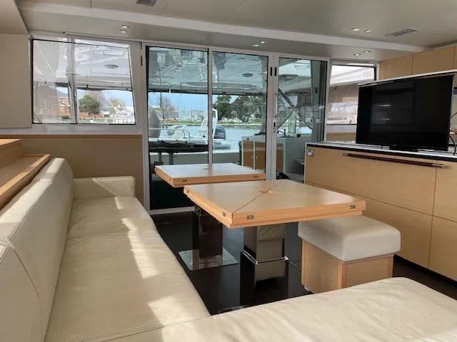 Phoenicia Yacht Photos Pics Interior of a 2014 Lagoon 620 yacht with modern design.