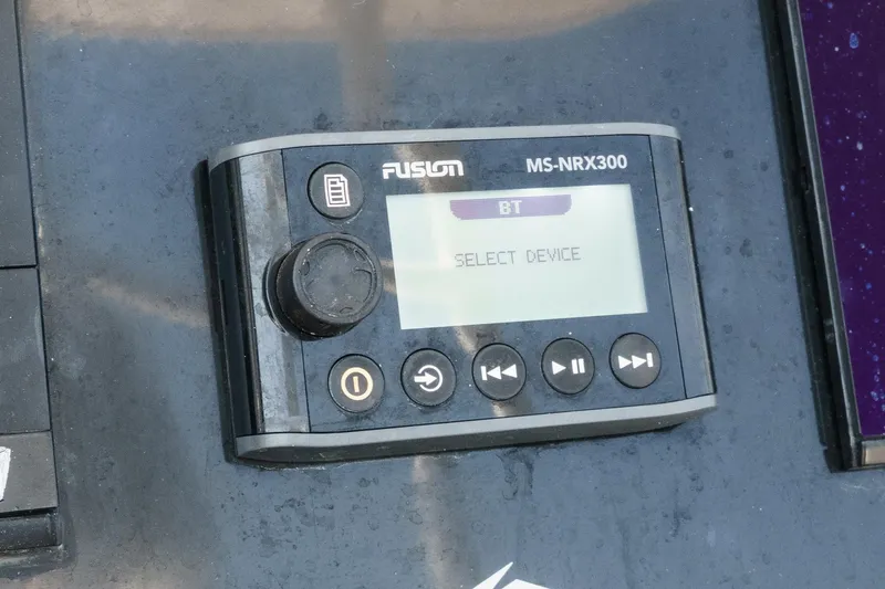 Go Time Yacht Photos Pics Fusion MS-NRX300 audio control panel on 2019 Fountain 38 CC boat.