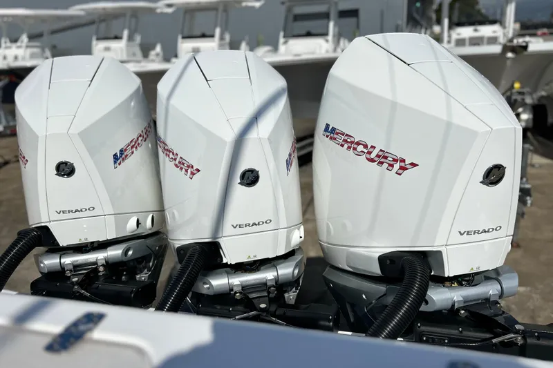  Yacht Photos Pics Triple Mercury Verado outboard engines on a 2025 Contender 35 ST boat.