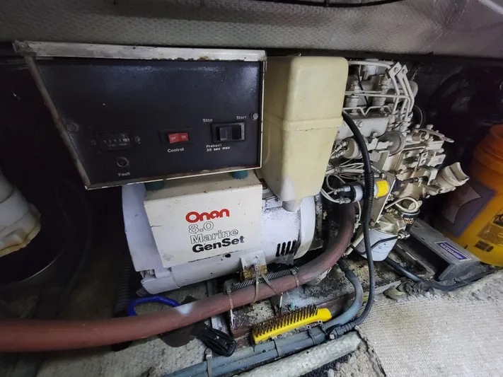  Yacht Photos Pics Onan Marine GenSet in 1991 Ocean Yachts 42 Super Sport engine room.