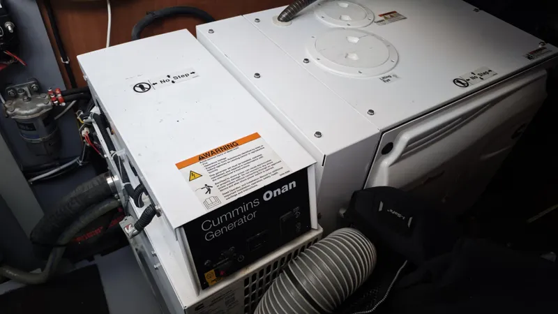 Beneteau Swift Trawler 52 Yacht Photos Pics Cummins Onan generator in 2011 Beneteau Swift Trawler 52 engine room.