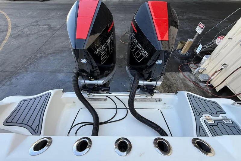  Yacht Photos Pics 2022 Tidewater 292 CC Adventure with dual Mercury Racing 300 outboard engines.