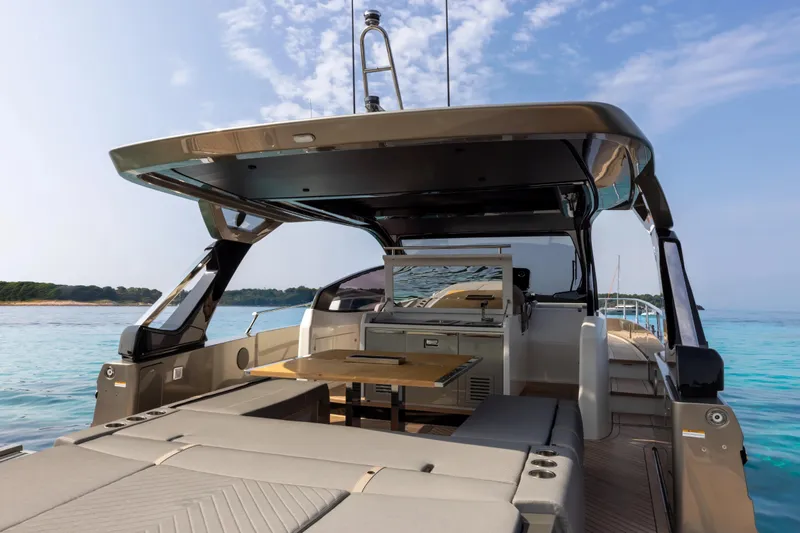  Yacht Photos Pics Luxurious 2026 FIM 500 Regina yacht interior with sleek design and ocean view.