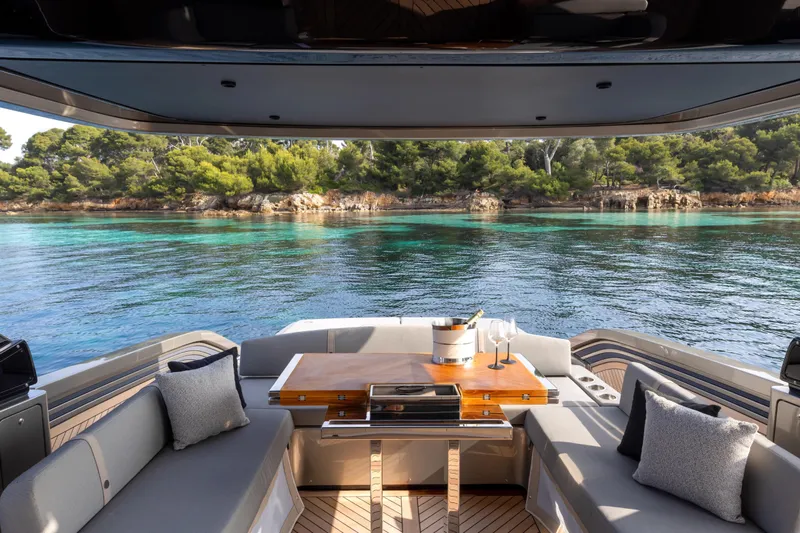  Yacht Photos Pics Luxurious 2026 FIM 500 Regina yacht interior with scenic ocean view.