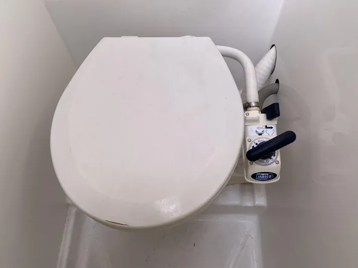 Finally Found Yacht Photos Pics 2014 Lagoon 380 S2 marine toilet with manual pump handle.