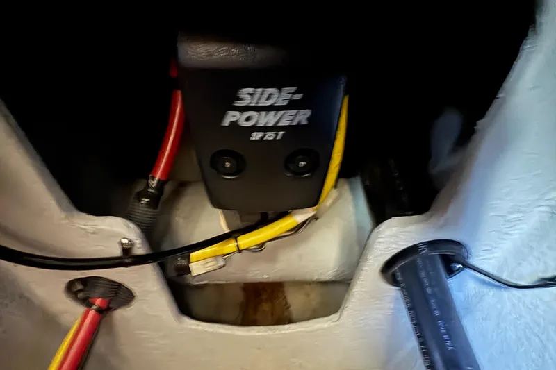  Yacht Photos Pics Engine compartment of 2005 Meridian 368 Motoryacht with Side-Power thruster system.