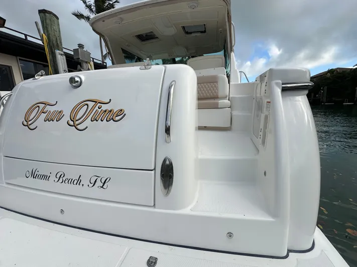  Yacht Photos Pics 2005 Tiara Yachts 3600 Sovran, "Fun Time," docked in Miami Beach, FL.