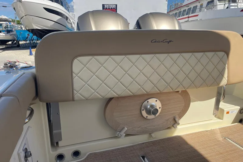  Yacht Photos Pics 2020 Chris-Craft Catalina 30 boat interior with luxurious seating and dual engines.
