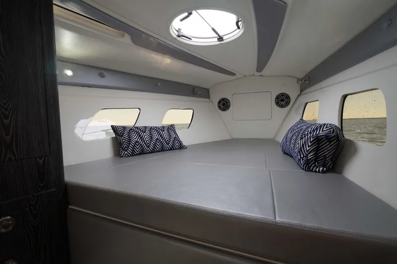 Blueprint Yacht Photos Pics Interior of 2020 Concept 44' Cuddy Cabin with modern design and comfortable seating.