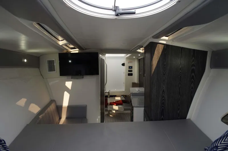 Blueprint Yacht Photos Pics Interior of 2020 Concept 44' Cuddy Cabin, featuring modern design and amenities.