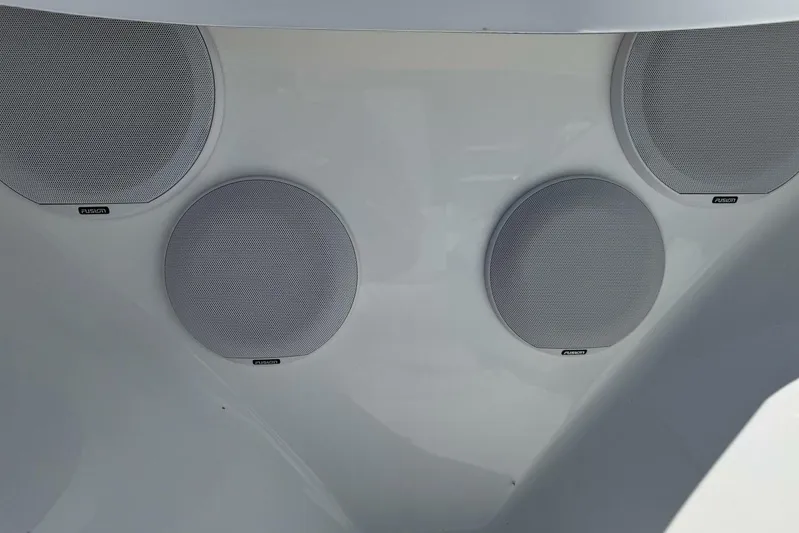  Yacht Photos Pics Four Fusion speakers on a 2022 Onslow Bay 33 TE boat.