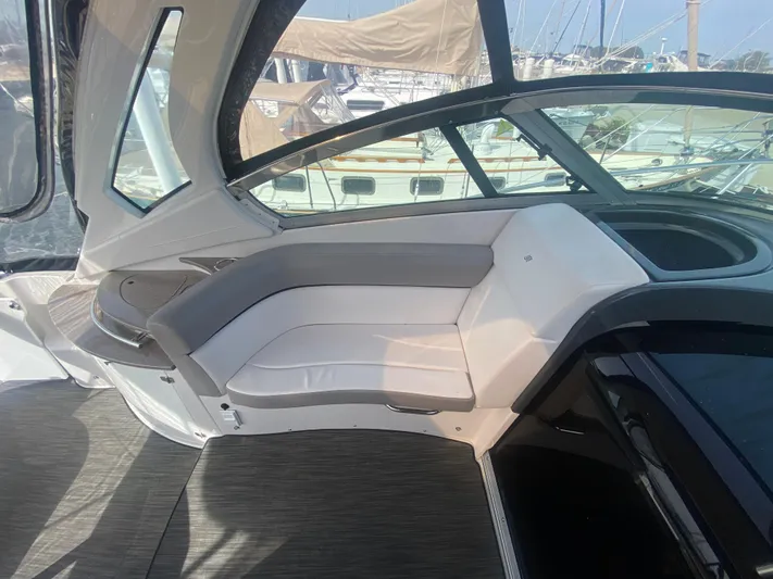 The Mint Yacht Photos Pics 2018 Four Winns 355 Vista boat interior with sleek seating and modern design.