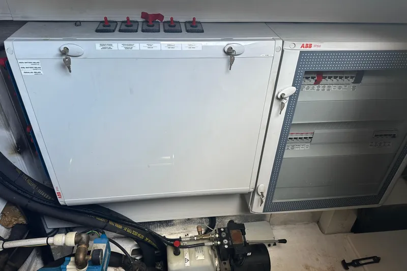 Radio Waves Yacht Photos Pics Electrical control panel on a 2015 Azimut 55S yacht.