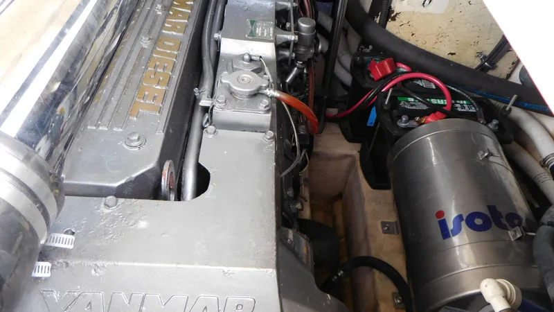  Yacht Photos Pics Engine compartment of a 2003 Formula 40 PC boat with Yanmar diesel engine.
