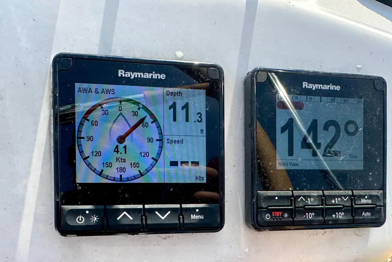  Yacht Photos Pics Raymarine navigation displays on a 2010 Beneteau Oceanis 40 sailboat.