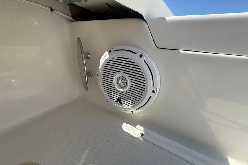  Yacht Photos Pics Boat speaker and vent on 2019 Calcutta 263 model, white interior.
