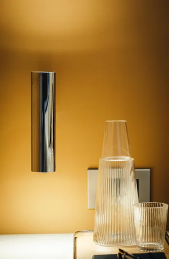  Yacht Photos Pics Modern interior lighting with glassware on Cranchi Sessantadue 62 yacht, 2025 model.