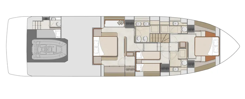  Yacht Photos Pics Floor plan of 2025 Cranchi Sessantadue 62 yacht, showcasing interior layout and design.