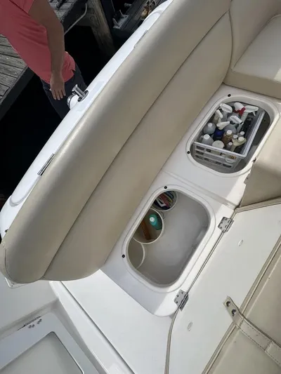 2008 Tiara 3500 Sovran Yacht Photos Pics 2008 Tiara Yachts 3500 Sovran with open storage compartments on deck.